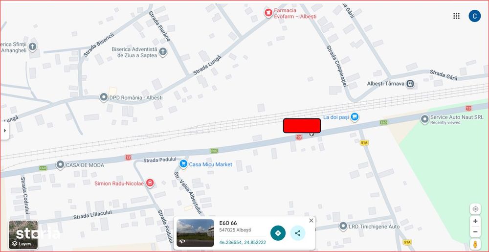 Casă cu teren, intravilan, front E60, Albesti, Sighisoara, Mures