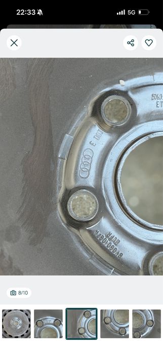 Set roți complete Audi R16 OEM – jante tablă + capace + Michelin 225/55 R16