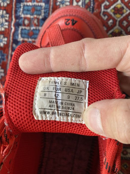 Balenciaga triple s red clear sole