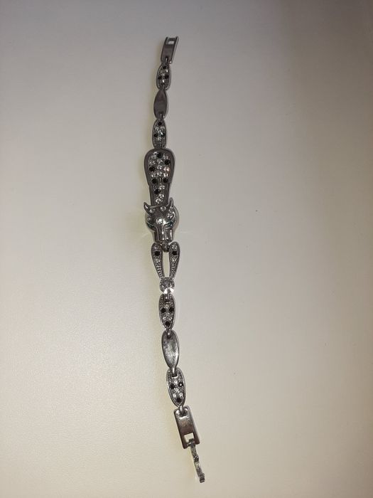 Браслет под серебро Пантера