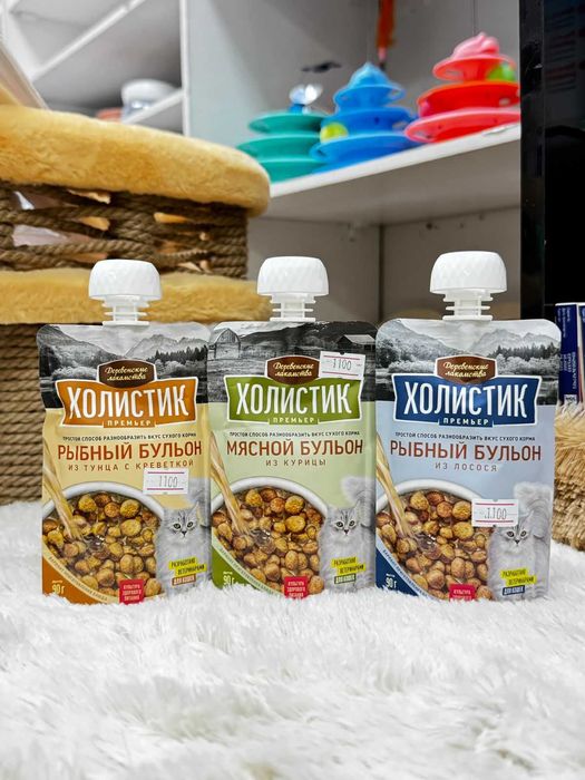 Деревенские лакомства-Холистик Лакомство для кошек Мясной бульон 90 г