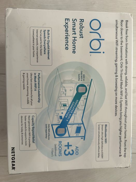 Mesh/Router wireless Netgear Orbi RBS760, tri-band, 5400 Mbps, alb