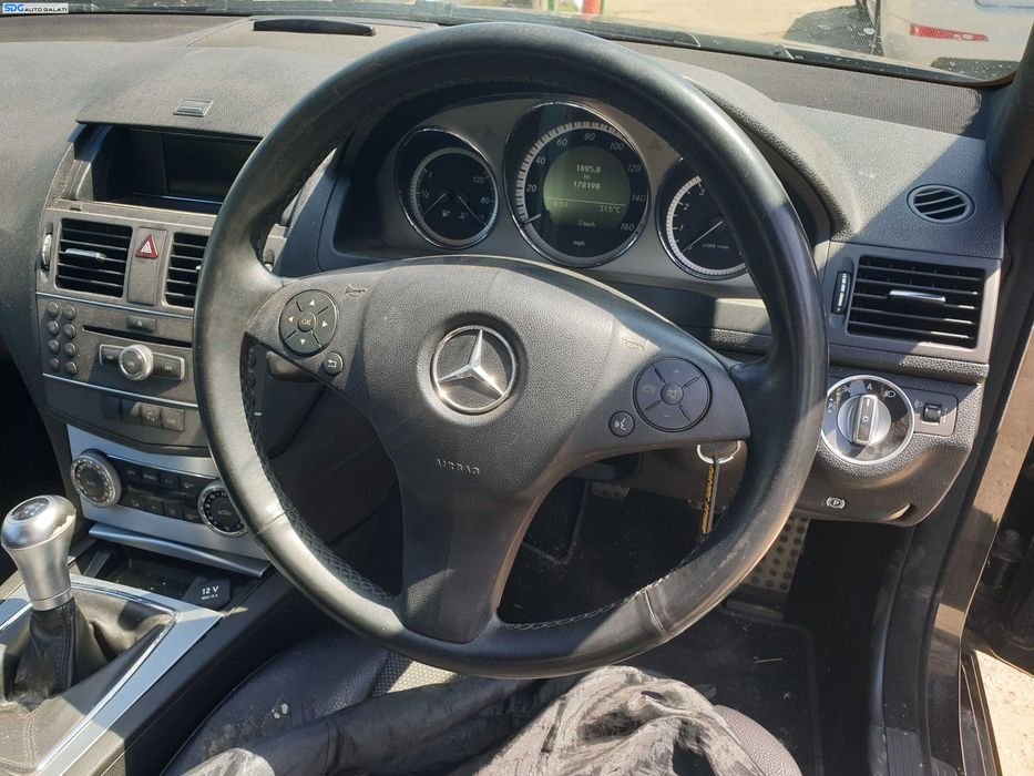 Volan Piele 3 Spite cu Comenzi FARA Airbag Mercedes Clasa C Class W204 NFL Non Facelift 2007 - 2011 [K6234]