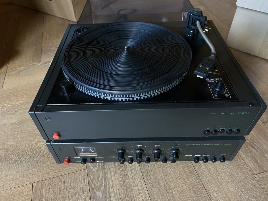 Български Hi-Fi комплект „Студио 2“ – Усилвател 2х35W и Грамофон Unitra G-602