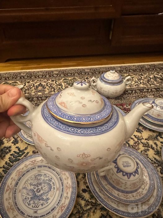 Чайный Сервиз Рисовый Фарфор Старый Китай