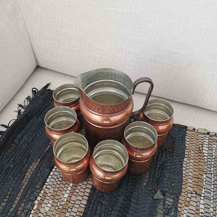 Сервиз за вино от кована мед