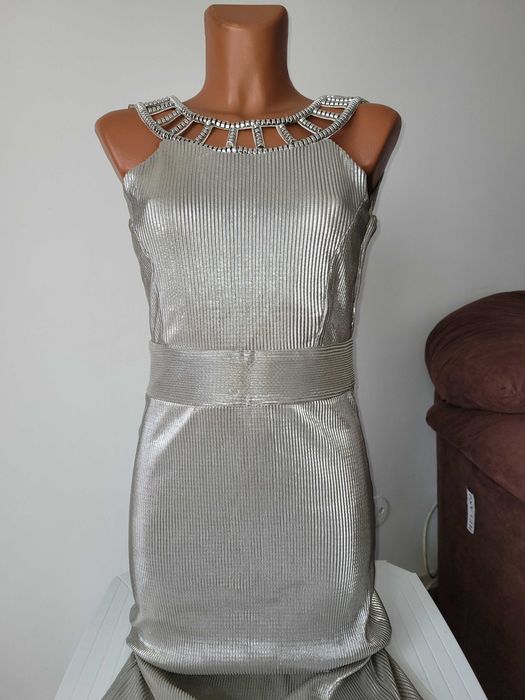 Rochie argintie lunga