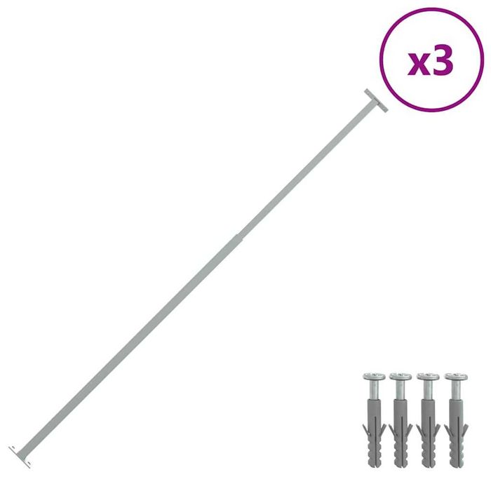 Bariere reglabile, 3 buc., 710-1200 mm VidaXL