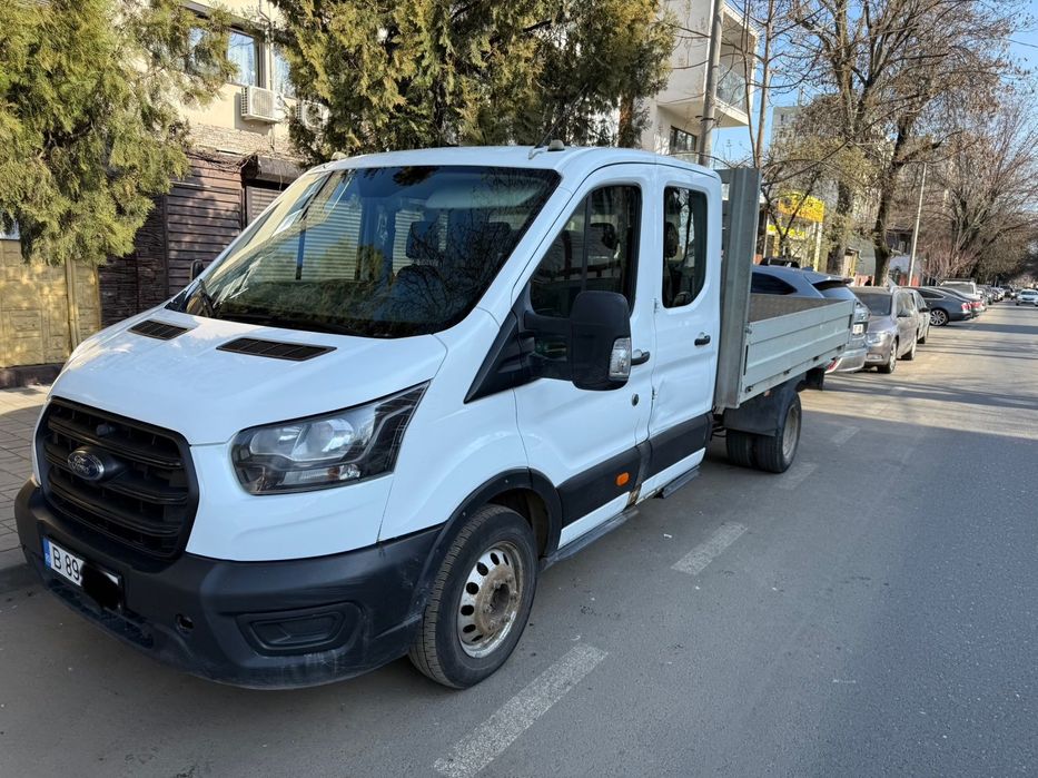 Ford Transit an 2020 L3 Unic Proprietar Dokka 7 locuri punte dubla bena camioneta basculabila NU Mercedes VW IVECO 35c Peugeot 131cai Carte Service Fără probleme 3 bucăți Luata de noua din reprezentanța Istoric Service Fără rugină
