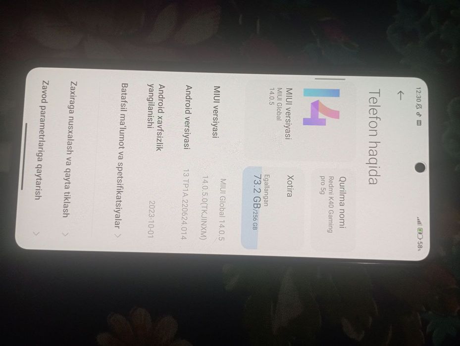 Redmi k40 gaming pubgda 90fps mukamma.l 12ga 256 talk 2mln kami bor
