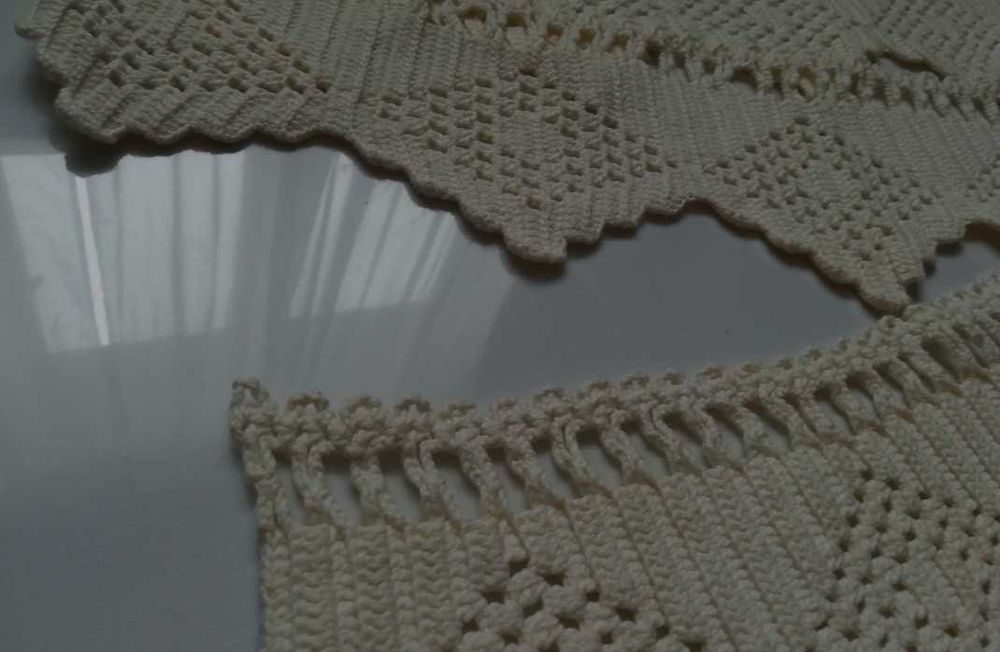 Hand made bordura 180 cm colt  cerceaf vechi decoratiune