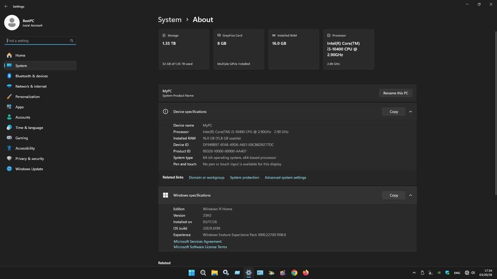 PC Gaming Serioux-I5-10400,16GB DDR4,480GB SSD +1TB HDD,RTX 2070