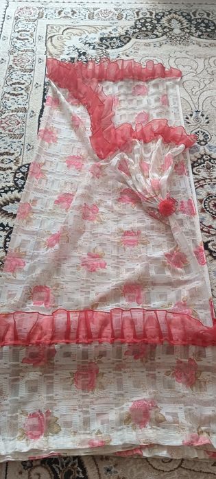 Штор для кухни красный