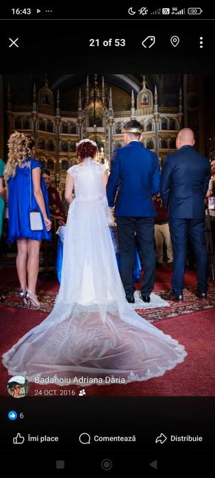 Rochie mireasa Maya Fashion plus voal spaniol 3 m