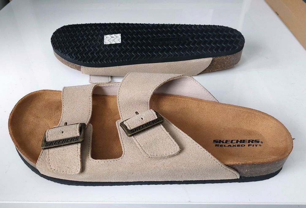 Papuci SKETCHERS Relaxed Fit 44. Piele. Noi