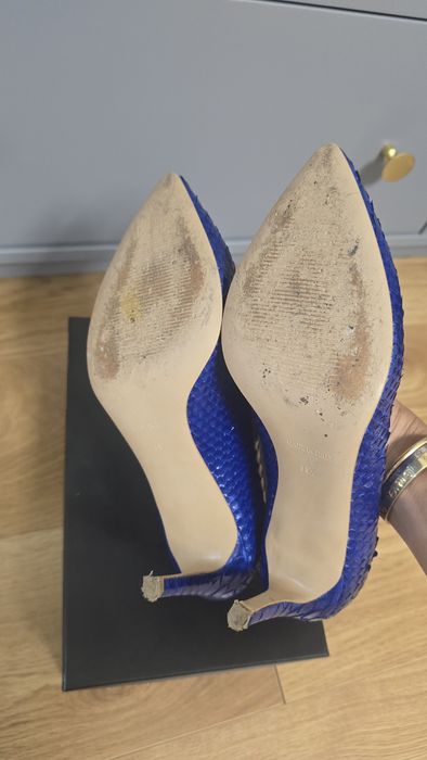 Pantofi dama Ginissima piele crocodil, albastri, impecabili.,nr 40