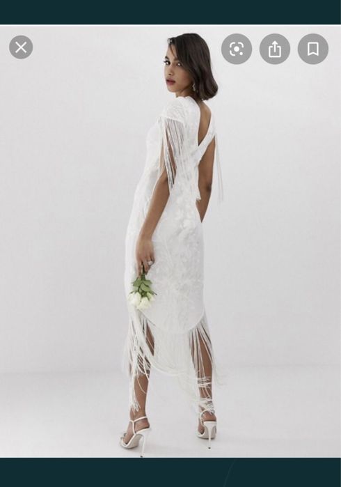 Rochie franjuri alba Asos (civila)