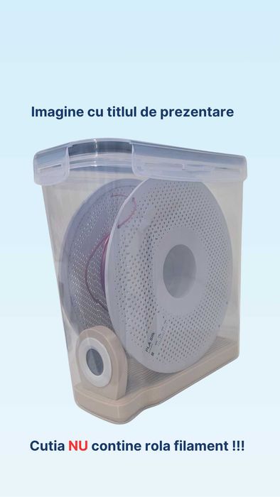 cutie stocare filament cu recipient pentru silicagel si afisare temperatura si umiditate