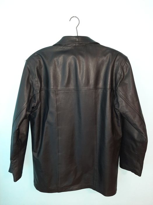 Geaca de piele neagra 100% naturala XXL