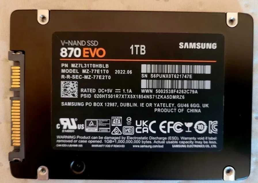 SSD 1TB Sata3 Samsung 870EVO