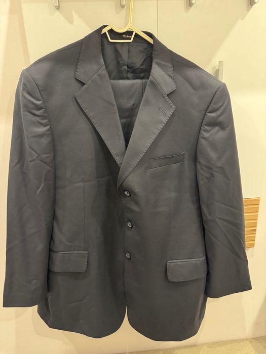 Официален мъжки костюм - сако и панталон - италиански - черен цвят