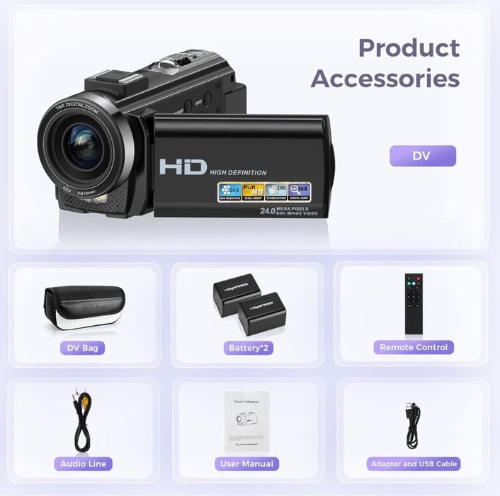 Cameră video, Full HD 1080P Digital YouTube Vlogging