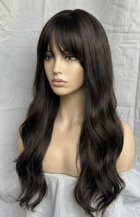 НОВА Кафява естествена перука! 100% високо качество