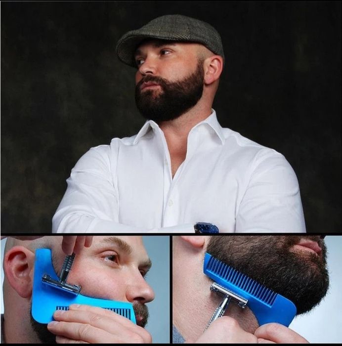Forma pentru barba, sablon, pieptene