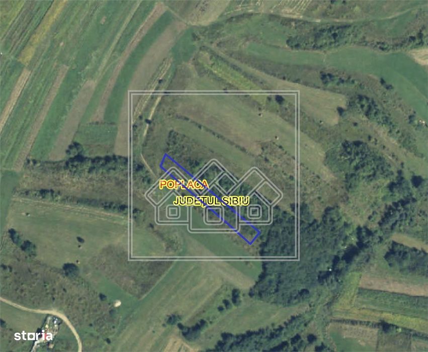 Teren in Sibiu - Poplaca - 1.100 mp - extravilan - priveliste frumoasa