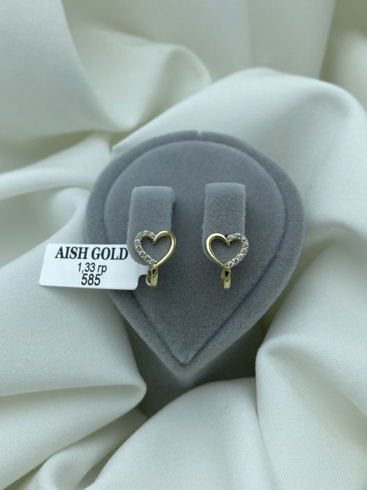 Детские серьги 585 золото, кизлар учун зираклар 585 тилла