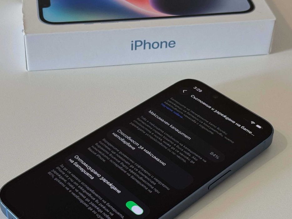 Бартер! Перфектен! iPhone 14 Blue (Син) 84% Батерия.
