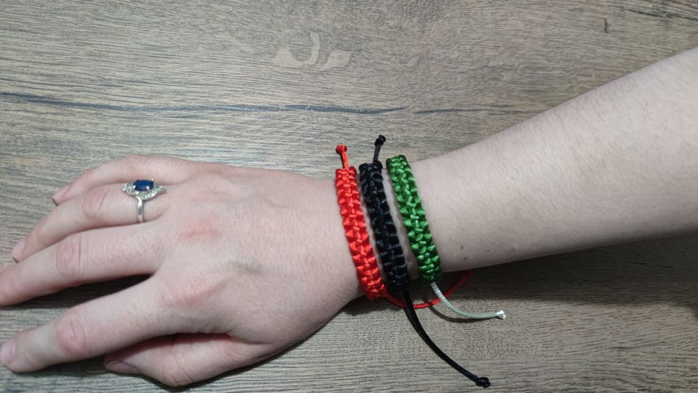 Brățări împletite manual din șnur satinat 3 buc/set