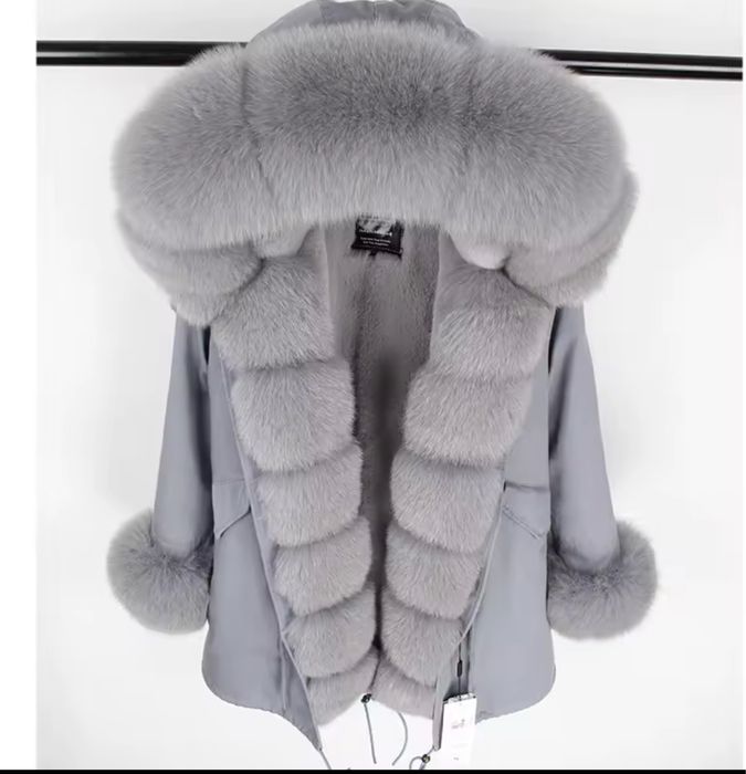 parka cu blană naturală de vulpe size s