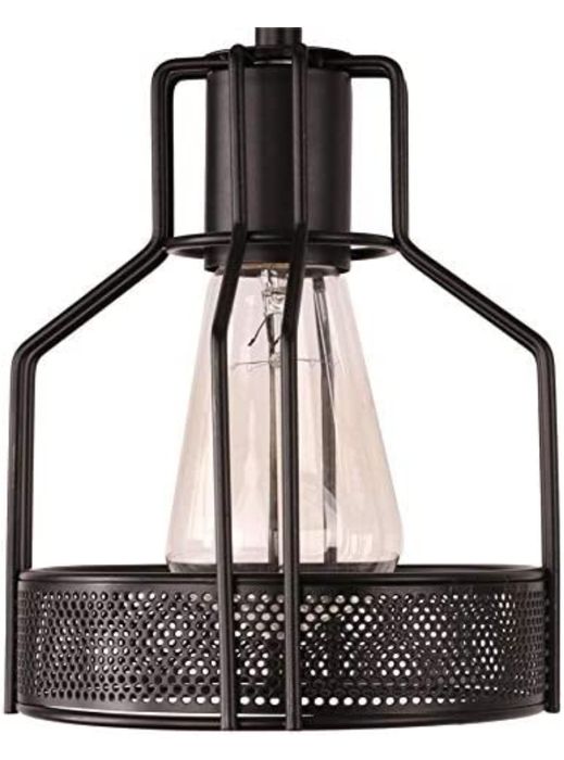 Висящ винтидж черен метален полилей 115 см. пет фасунги Е27