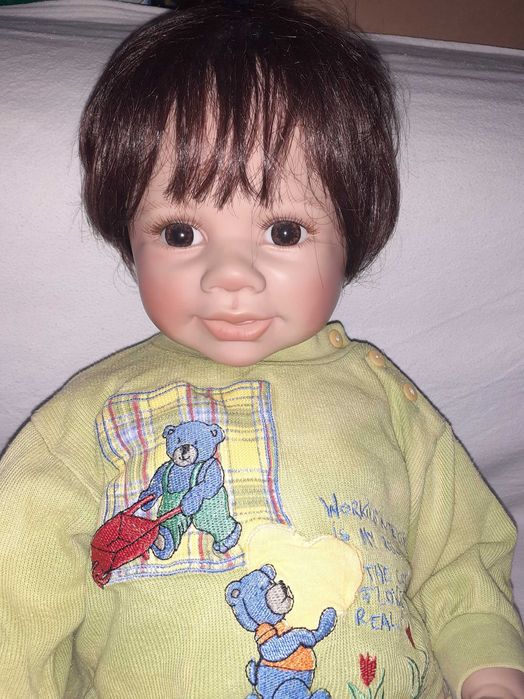 papusa reborn silicon Danny artist Monika Levenig inaltime 68 cm