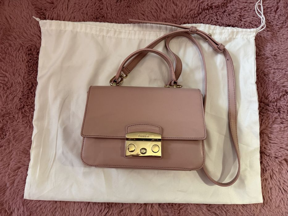 Furla кожена чанта 12.5x21.5x8