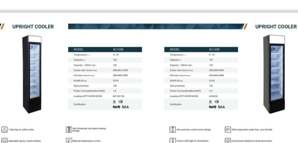 Узкие витринные холодильники сигаретки AIWA japan оптом