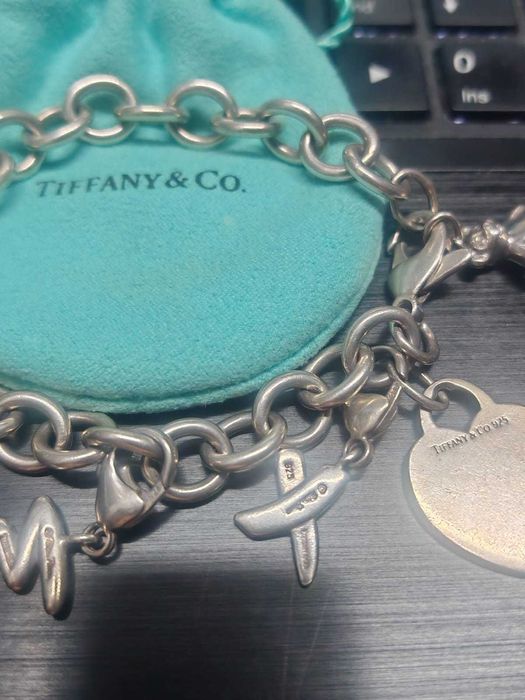 Bratara Tiffany Co argint 925 cu charmuri cu cutie si saculet FAC SCHIMBURI