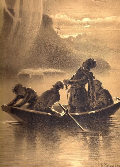 Гравюра офорта художника Маковский В.Е. картина рис. антиквариат 1874г