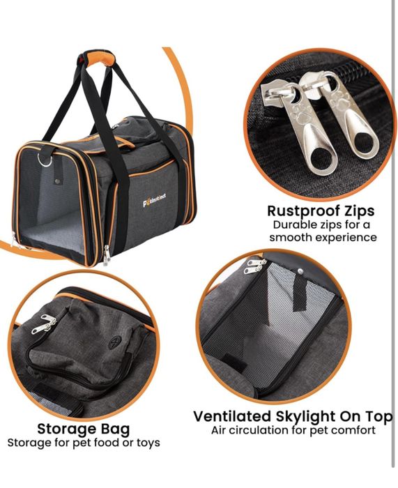 транспортна чанта за домашен любимец разширяема 43/28/28 авиокомпания