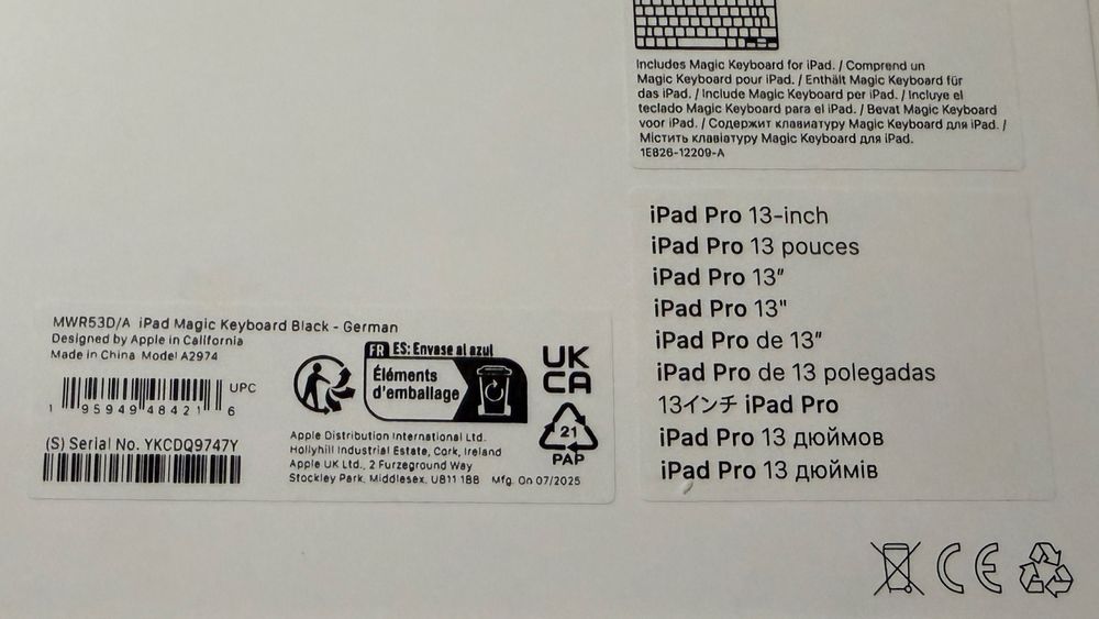 Magic Keyboard Black Model A2974 pentru Apple iPad Pro 13 M4, M5