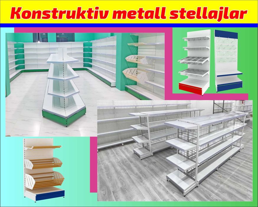 Стеллаж металлический сборный, konstruktiv metall stellajlar