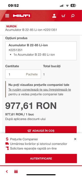Acumulatori Hilti Nuron-2,6/4,0/5,2/8,0 si 12 ah. Noi