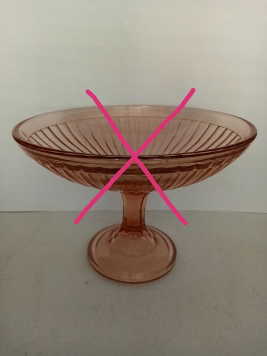 Керамичен чер комплект/ваза и фруктиера/, стъклена фруктиера.