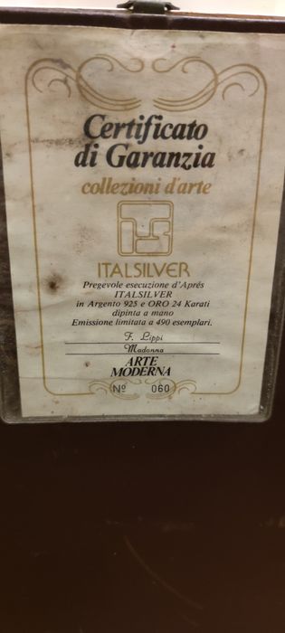 Tablou argint aur  Italsilver 40x46cm - Basorelief Argint 925 & Aur 24K arta