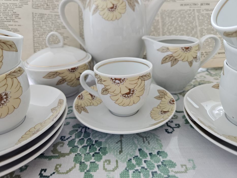 Сервиз кофейный, фарфор из ГДР, Кольдиц