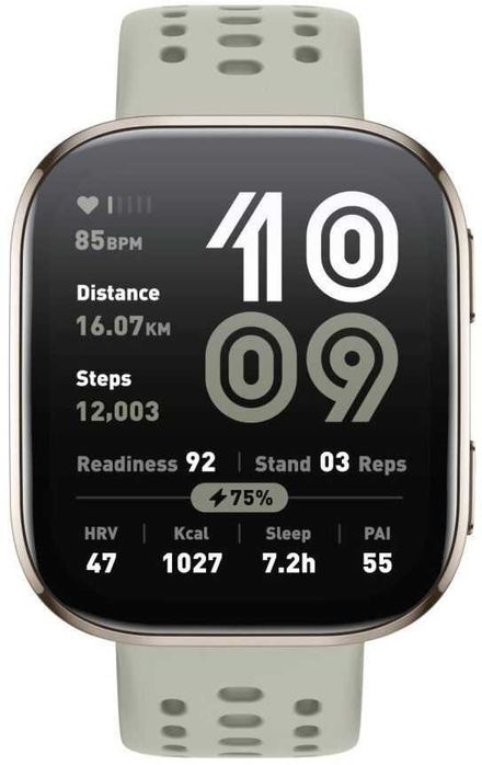 Смарт часовник Amazfit Bip 6, 1.92" – Stone цвят, AMOLED дисплей