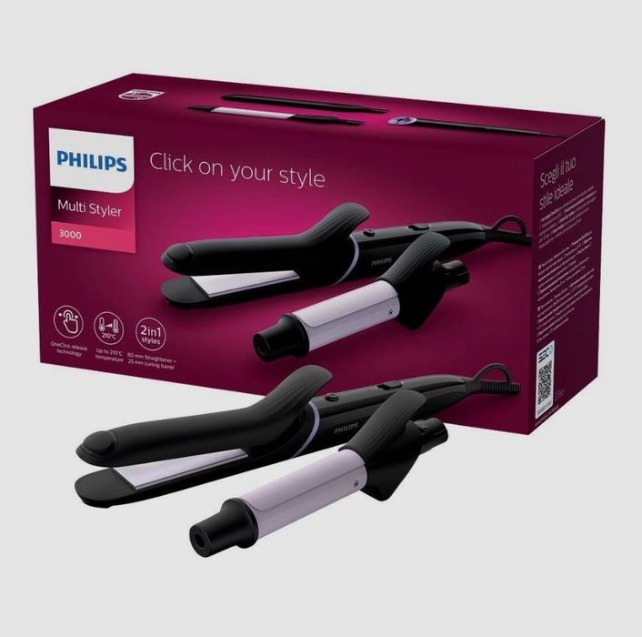 Преса за изправяне и маша за коса Philips StyleCare Multi-Styler 3000