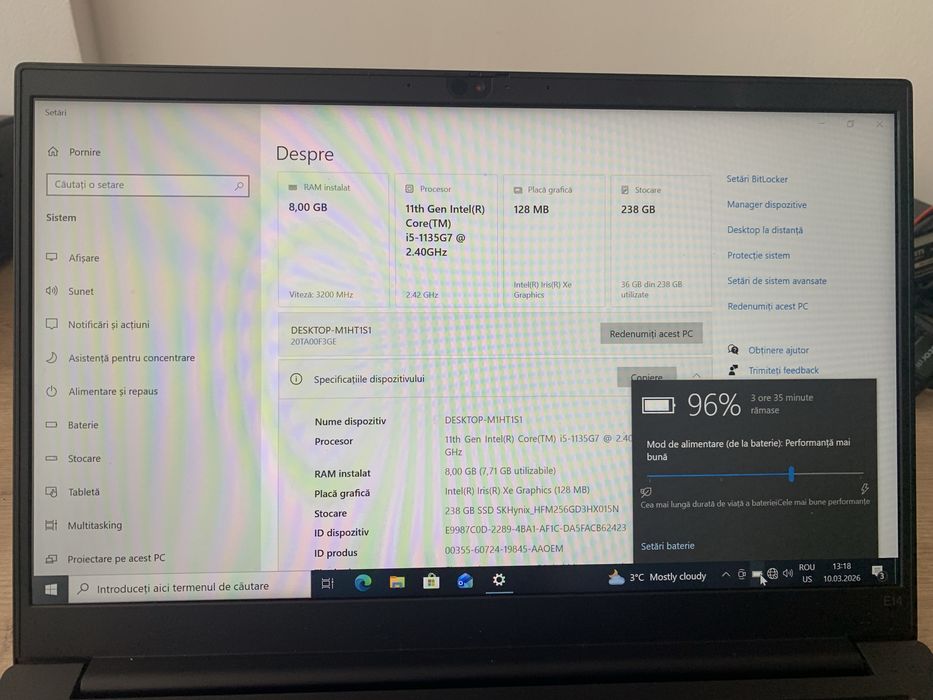 Lenovo ThinkPad E14 intel i5 gen 11 / 8GB DDR4 / SSD 256GB M2