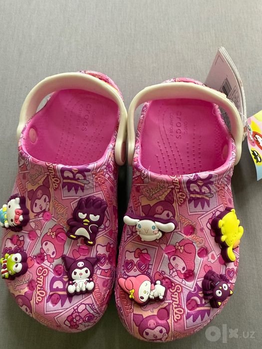 Скидки!!Яркие, красивые кроксы crocs Hello Kitty для девочек
